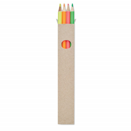 BOWY, Набір з 4 кольорових олівців-маркерів (хайлайтерів), 17,5x0,75 см