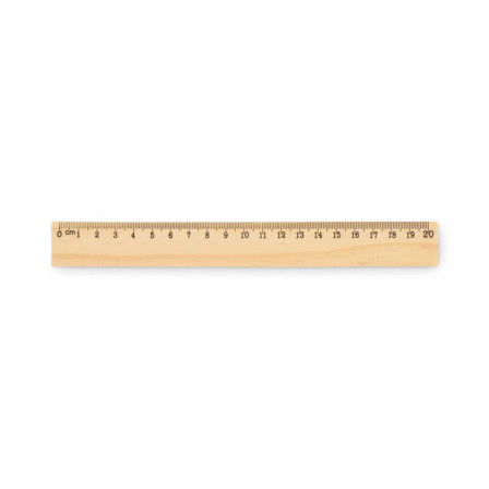 RULER20, Лінійка дерев'яна двостороння, 21x2,5x0,3 см