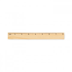 RULER20, Лінійка дерев'яна двостороння, 21x2,5x0,3 см 