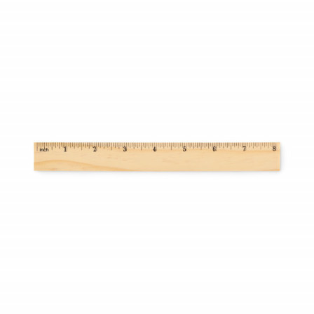 RULER20, Лінійка дерев'яна двостороння, 21x2,5x0,3 см