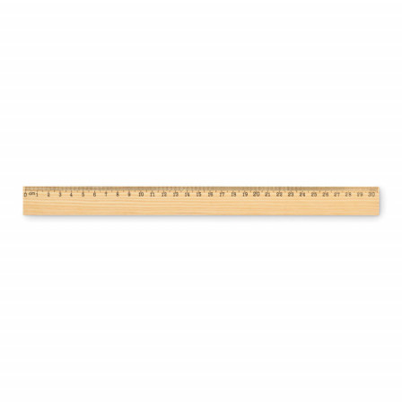RULER30, Лінійка дерев'яна двостороння, 31x2,5x0,3 см