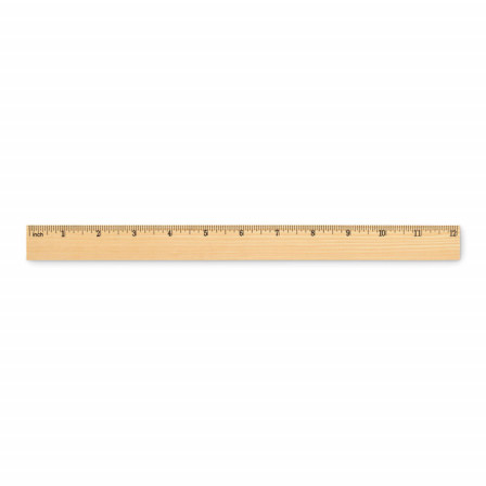 RULER30, Лінійка дерев'яна двостороння, 31x2,5x0,3 см