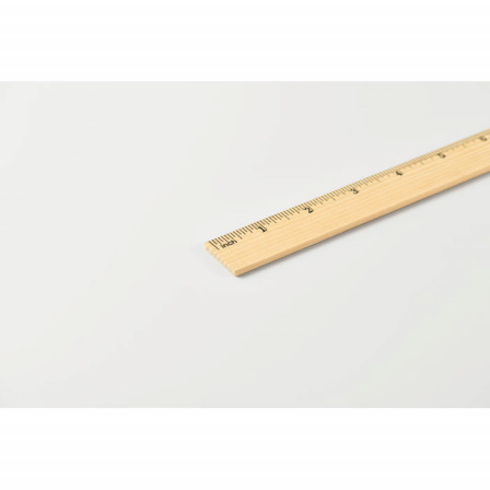 RULER30, Лінійка дерев'яна двостороння, 31x2,5x0,3 см