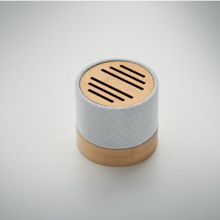 BOOL, Бездротова колонка RPET & Bamboo, Ø6,1x5,3 см під нанесення зображення