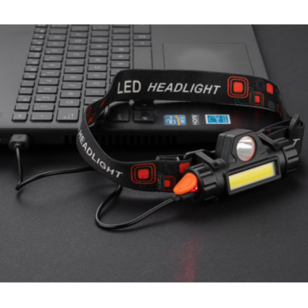Ліхтарик WORK24 акумуляторний налобний, LED+USB+Rechargable під нанесення зображення