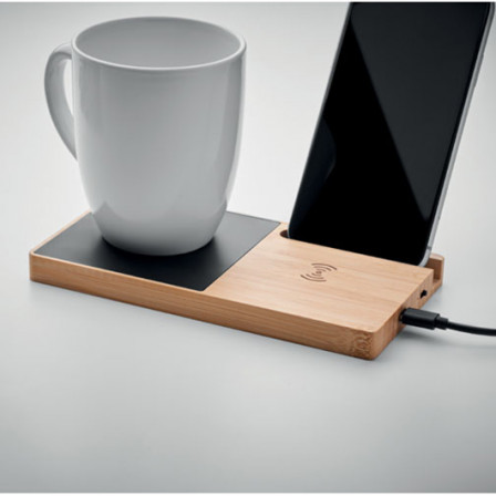 SIBIT, Настільний нагрівач для горнятка з бездротовой зарядкой 2-в-1, 9,7x18,4x1,4 см