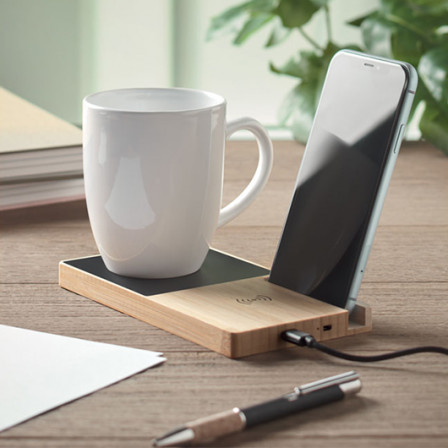 SIBIT, Настільний нагрівач для горнятка з бездротовой зарядкой 2-в-1, 9,7x18,4x1,4 см