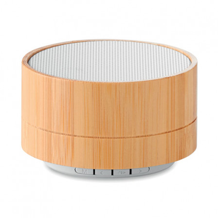 SOUND BAMBOO, Bluetooth-динамік із бамбуковим корпусом та ABS-пластиком, Ø7×4,3 см