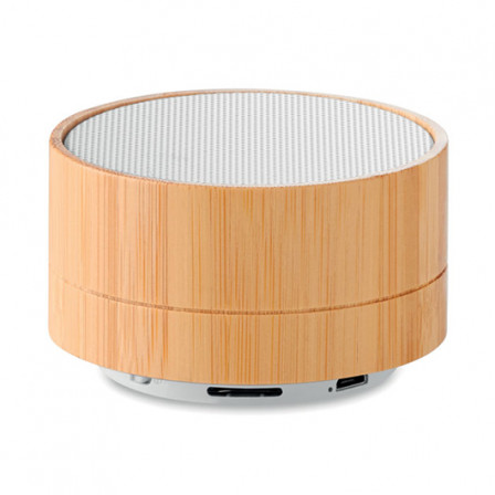 SOUND BAMBOO, Bluetooth-динамік із бамбуковим корпусом та ABS-пластиком, Ø7×4,3 см