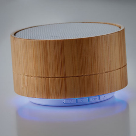 SOUND BAMBOO, Bluetooth-динамік із бамбуковим корпусом та ABS-пластиком, Ø7×4,3 см