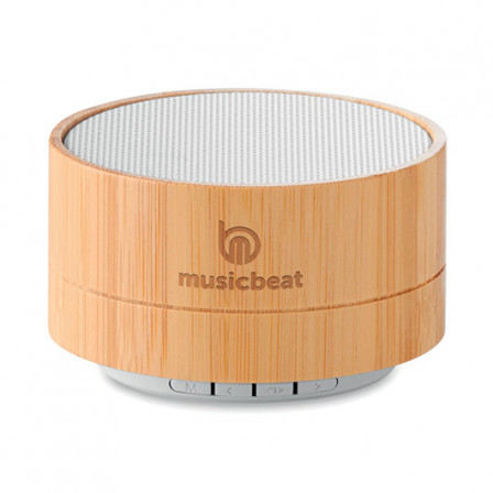 SOUND BAMBOO, Bluetooth-динамік із бамбуковим корпусом та ABS-пластиком, Ø7×4,3 см