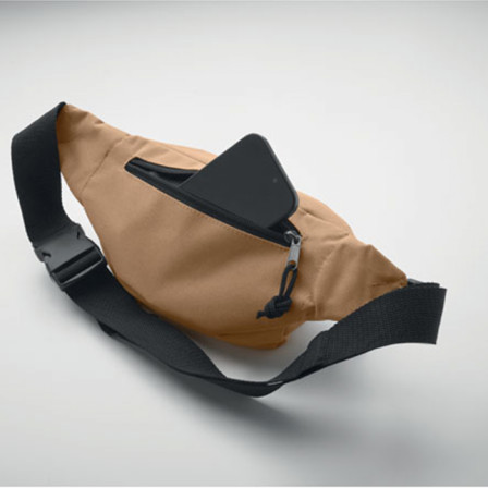 HIPLA, Сумка-бананка з матеріалу 600D RPET, 24x12x6 см під нанесення зображення