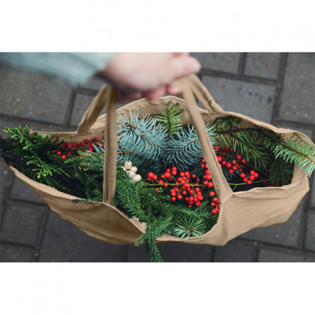 VIVEKA COLOUR, Бавовняна Еко-сумка з переробленої сировини з довгими ручками, 38x42 cм,140 г/м²