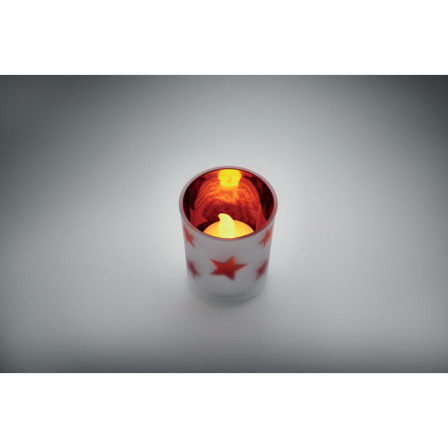 Свічка LED у скляному стакані (із батарейкою CR2032 у комплекті), LANDLE, 5,6x5,6x6,7 см