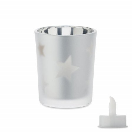 Свічка LED у скляному стакані (із батарейкою CR2032 у комплекті), LANDLE, 5,6x5,6x6,7 см