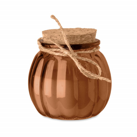 Свічка ароматизована у скляному свічнику з корковою кришкою, PUMKIN, Ø7,9x7,2 см, рослинний віск, 80 г