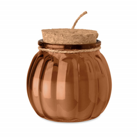 Свічка ароматизована у скляному свічнику з корковою кришкою, PUMKIN, Ø7,9x7,2 см, рослинний віск, 80 г