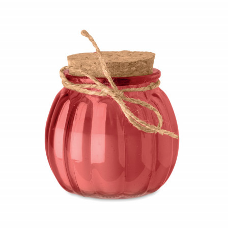 Свічка ароматизована у скляному свічнику з корковою кришкою, PUMKIN, Ø7,9x7,2 см, рослинний віск, 80 г