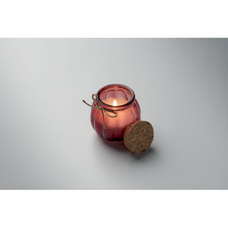 Свічка ароматизована у скляному свічнику з корковою кришкою, PUMKIN, Ø7,9x7,2 см, рослинний віск, 80 г