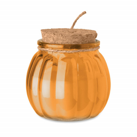 Свічка ароматизована у скляному свічнику з корковою кришкою, PUMKIN, Ø7,9x7,2 см, рослинний віск, 80 г