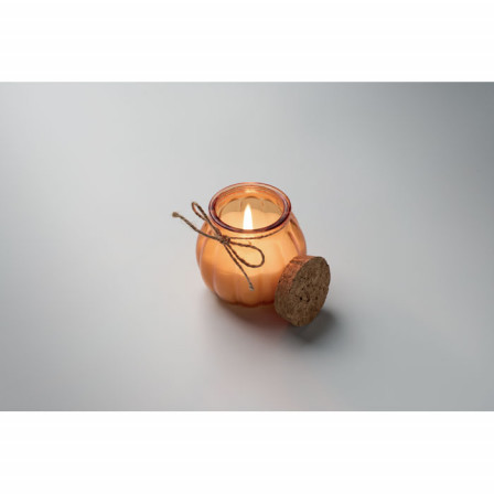 Свічка ароматизована у скляному свічнику з корковою кришкою, PUMKIN, Ø7,9x7,2 см, рослинний віск, 80 г