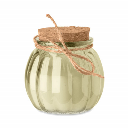 Свічка ароматизована у скляному свічнику з корковою кришкою, PUMKIN, Ø7,9x7,2 см, рослинний віск, 80 г