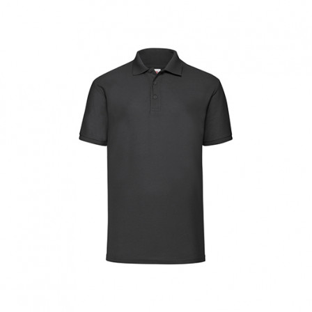 Теніска Fruit of the Loom 65/35 Polo 180g, чорний, розмір XXL під нанесення зображення