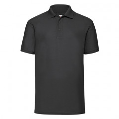 Теніска унісекс Fruit of the Loom 65/35 Polo 180g, чорний