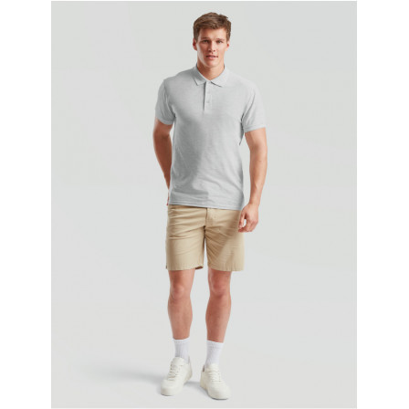 Теніска унісекс Fruit of the Loom 65/35 Polo 180g, сірий меланж, розмір L