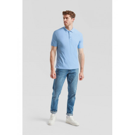Теніска унісекс Fruit of the Loom 65/35 Polo 180g, блакитний