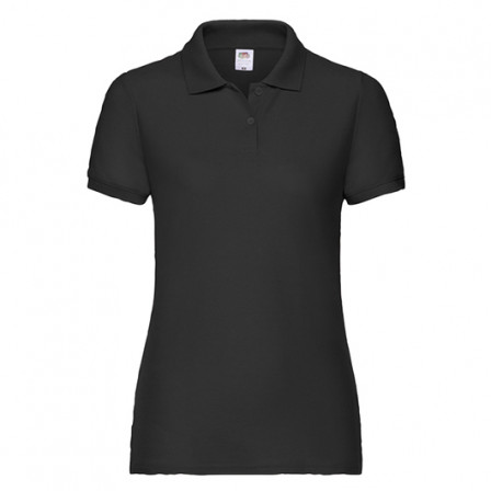 Теніска жіноча Fruit of the Loom 65/35 Polo 180g, чорний, розмір XS