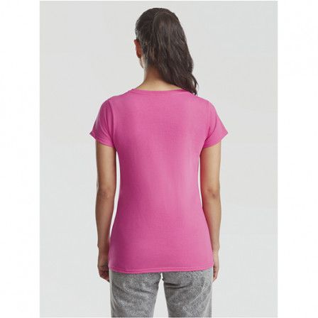 Футболка жіноча Valueweight T Fruit of the Loom 165g, яскраво-рожевий (фуксія), розмір XXL