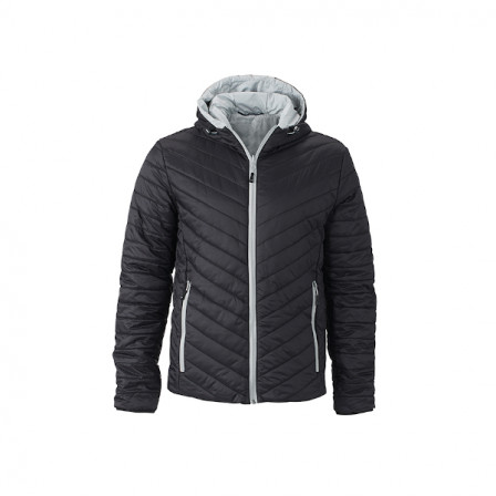 Куртка чоловіча двостороння James Nicholson, чорний/сріблястий під нанесення зображення