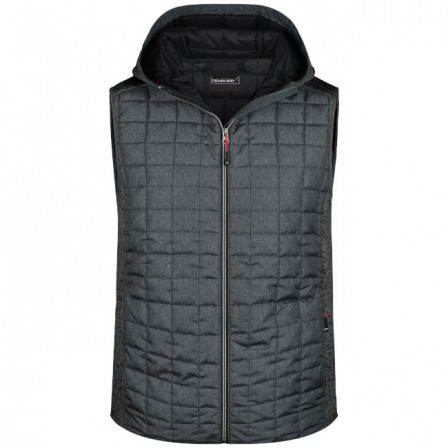 Жилет чоловічий з капюшоном, JN768, сірий/темно-сірий під нанесення зображення