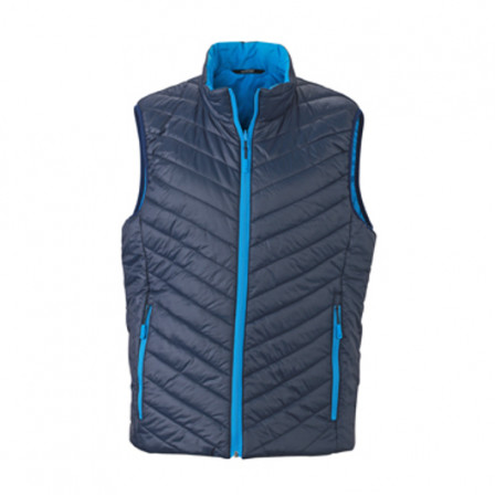 Жилет чоловічий двосторонній James Nicholson, темно-синій/світло-синій під нанесення зображення