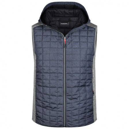 Жилет чоловічий з капюшоном, JN768, світло-сірий/темно-сірий під нанесення зображення