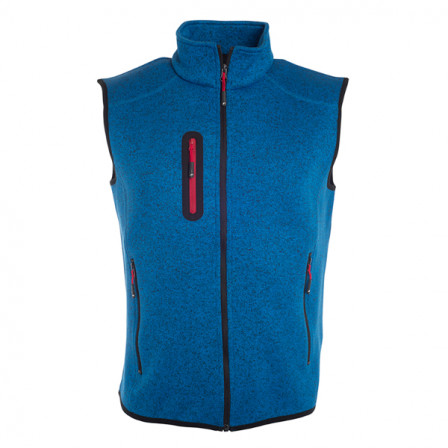 Жилет чоловічий із в'язаного флісу James Nicholson, синій меланж/червоний під нанесення зображення