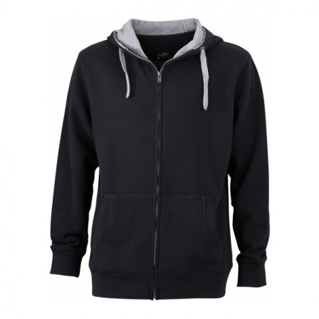 Худі чоловіче James Nicholson, чорний/світло-сірий під нанесення зображення