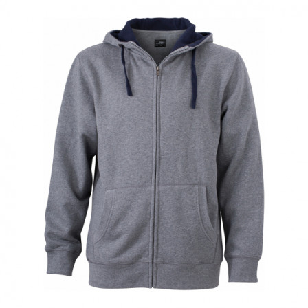 Худі чоловіче James Nicholson, сірий/темно-синій під нанесення зображення