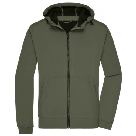 Чоловіча куртка Softshell з капішоном, оливково-камуфляжне під нанесення зображення