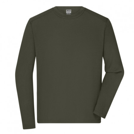 Чоловіча футболка на довгий рукав Workwear, оливкова під нанесення зображення